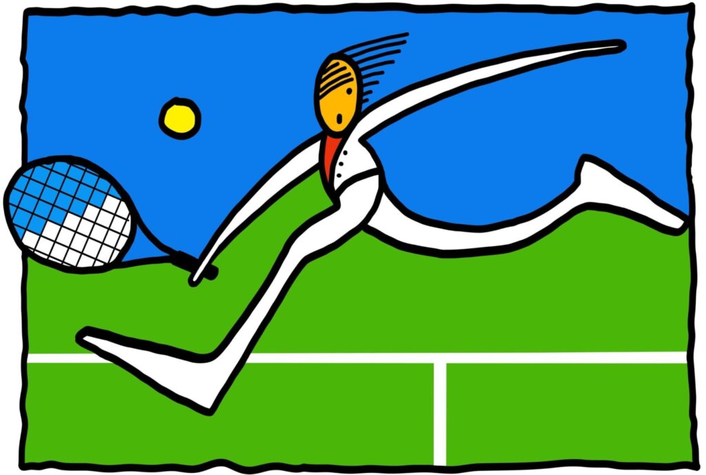 Tennis Players, Horizontal by Jorge Blanco