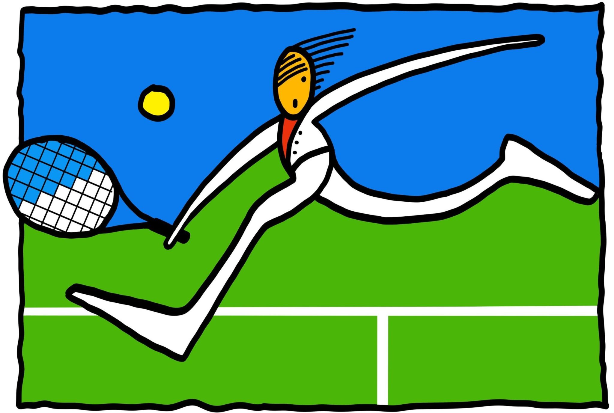 Tennis Players, Horizontal by Jorge Blanco